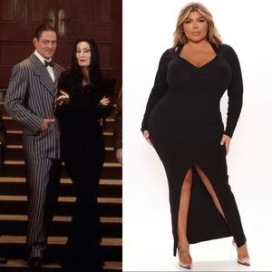 🎃🔵 PLUS Sweater Dress for Morticia Addams Halloween Costume